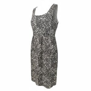 Liz Lange Maternity Dress Black & White w/ Silver Details Sz M. Zipper Side AS